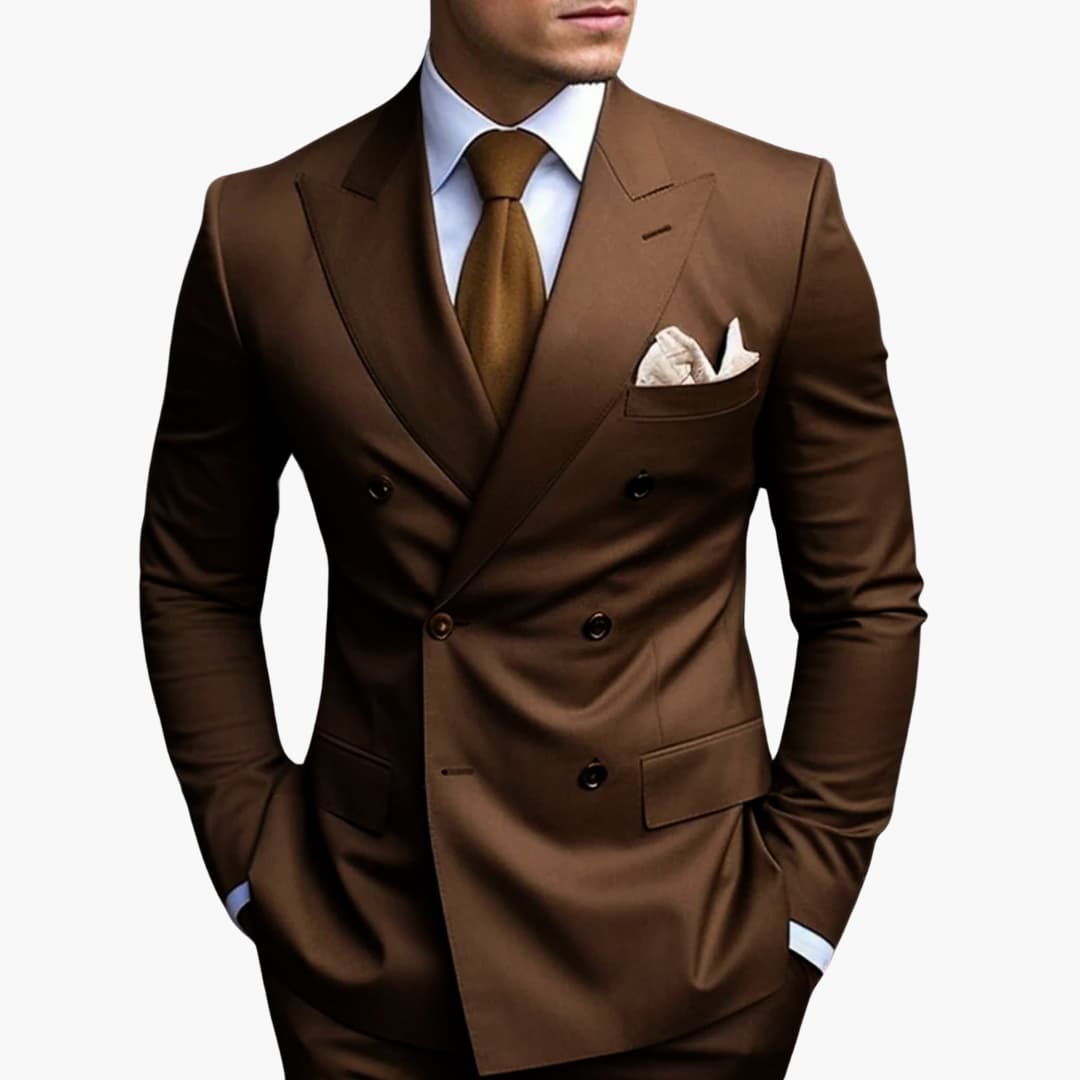 Costume croisé élégant - Tenue formelle de mariage pour homme