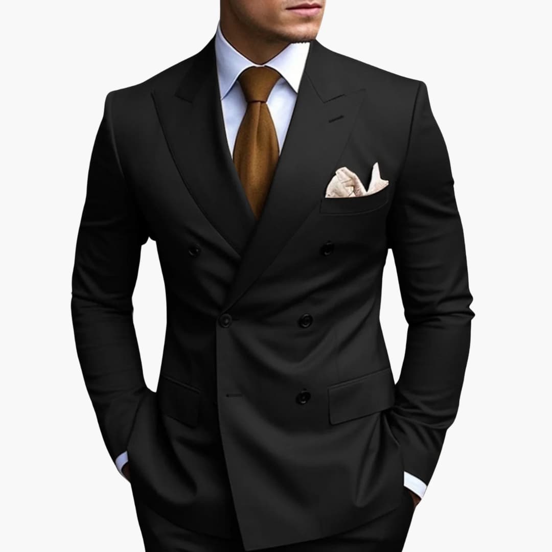 Costume croisé élégant - Tenue formelle de mariage pour homme
