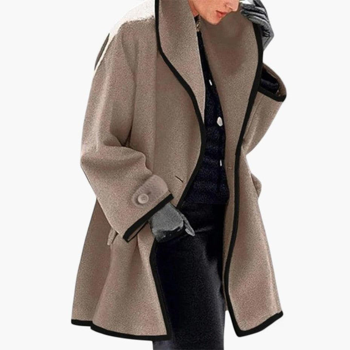 Manteau chic cintré à boutons pour femmes - ParisienMode