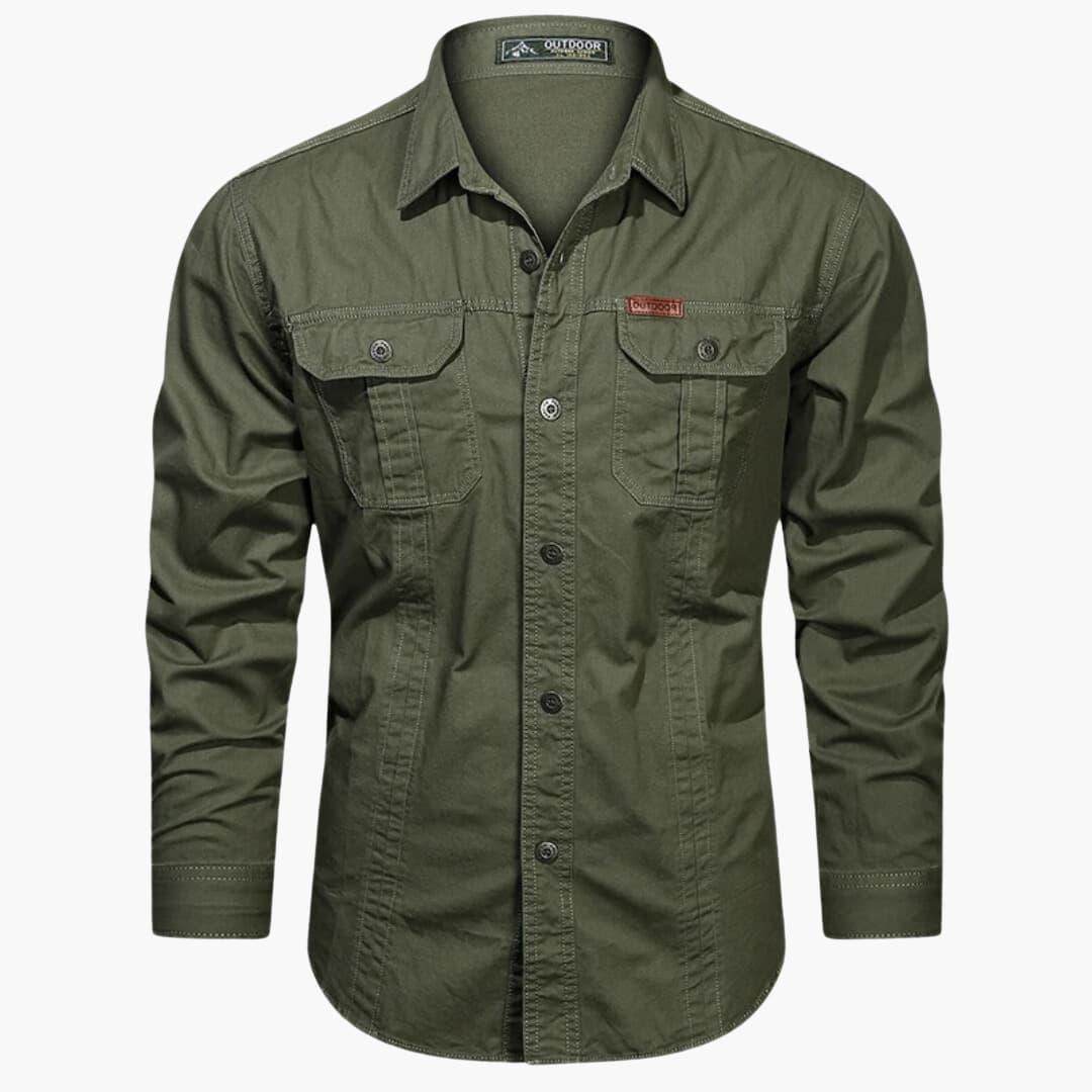 Chemise cargo fonctionnelle pour hommes avec poches - ParisienMode