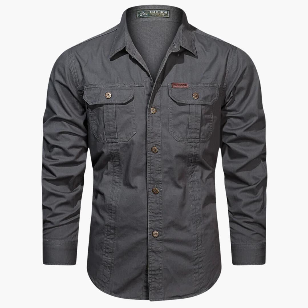 Chemise cargo fonctionnelle pour hommes avec poches - ParisienMode