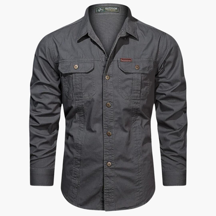Chemise cargo fonctionnelle pour hommes avec poches - ParisienMode