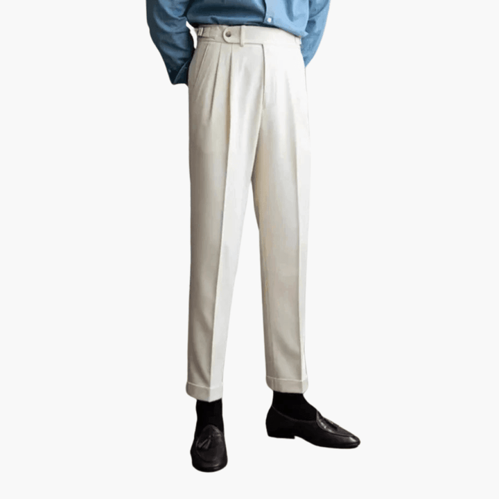 Pantalon habillé raffiné à taille haute pour hommes - ParisienMode