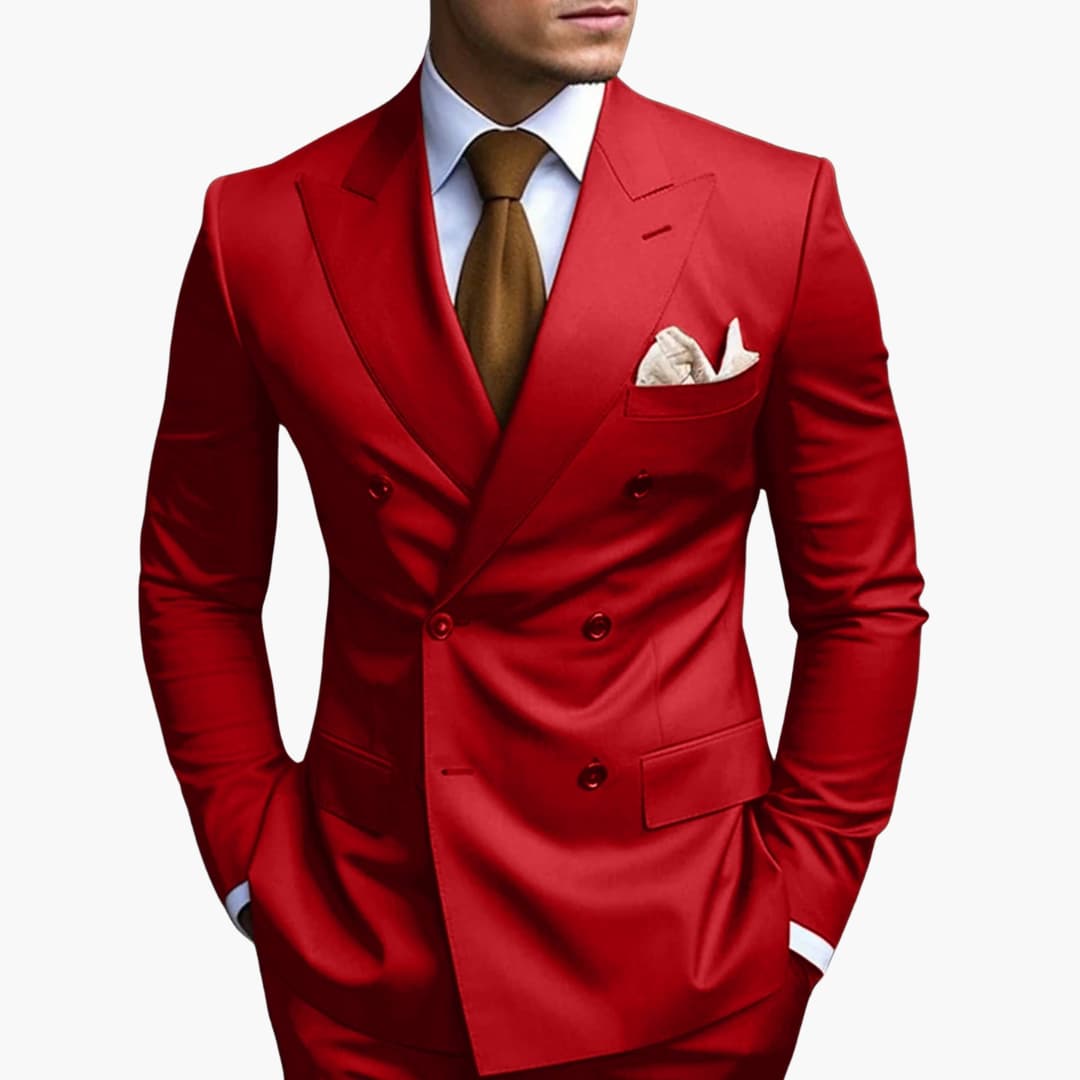 Costume croisé élégant - Tenue formelle de mariage pour homme