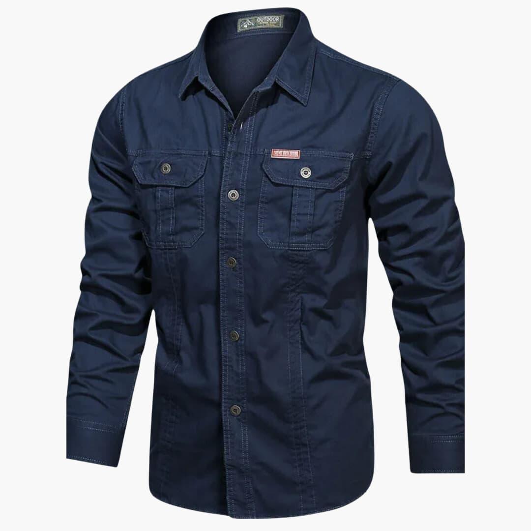 Chemise cargo fonctionnelle pour hommes avec poches - ParisienMode