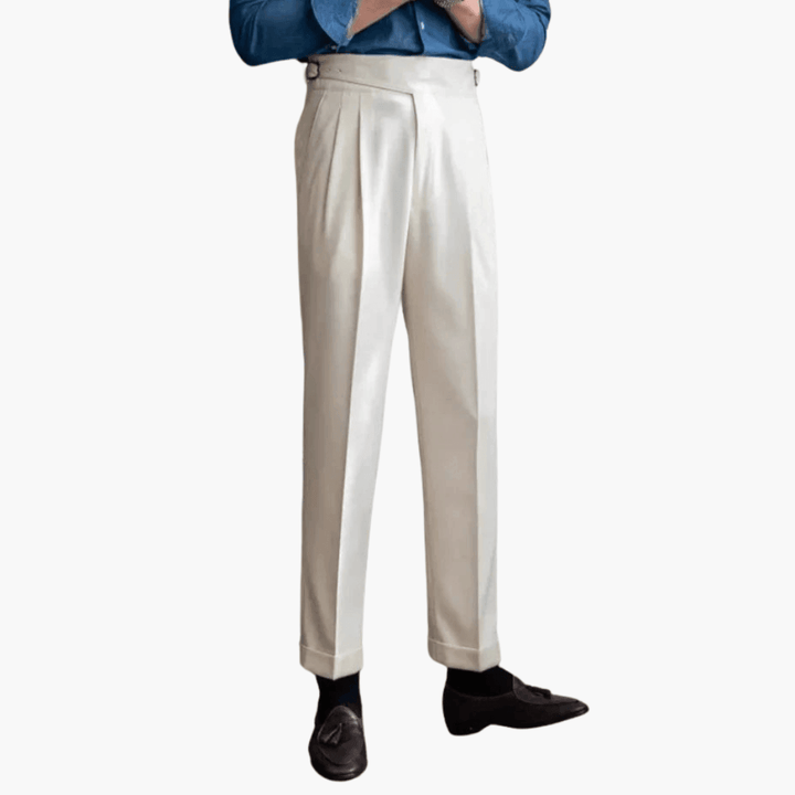 Pantalon habillé raffiné à taille haute pour hommes - ParisienMode