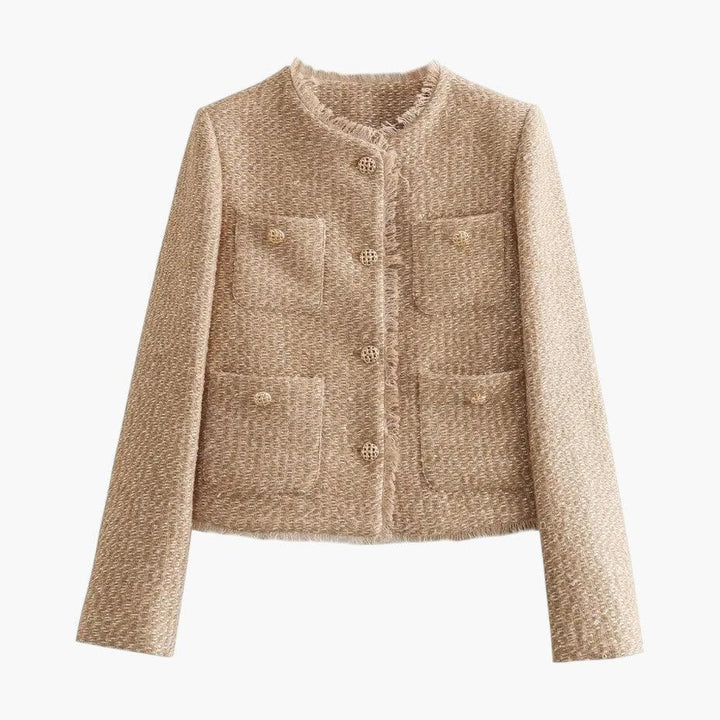 Veste élégante en tweed de laine pour femmes - ParisienMode