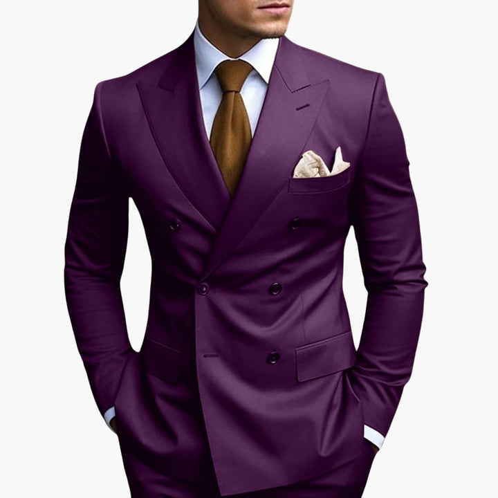 Costume croisé élégant - Tenue formelle de mariage pour homme