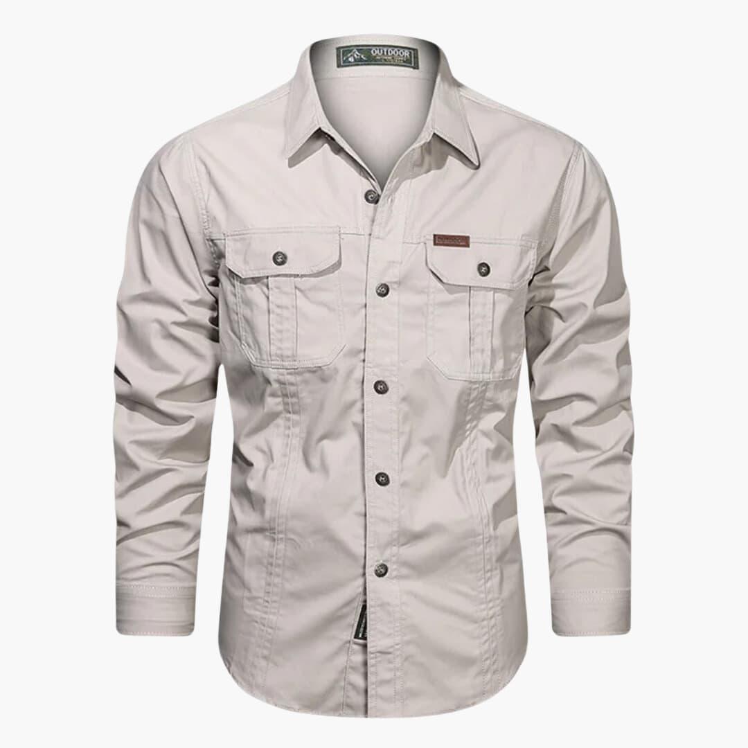 Chemise cargo fonctionnelle pour hommes avec poches - ParisienMode