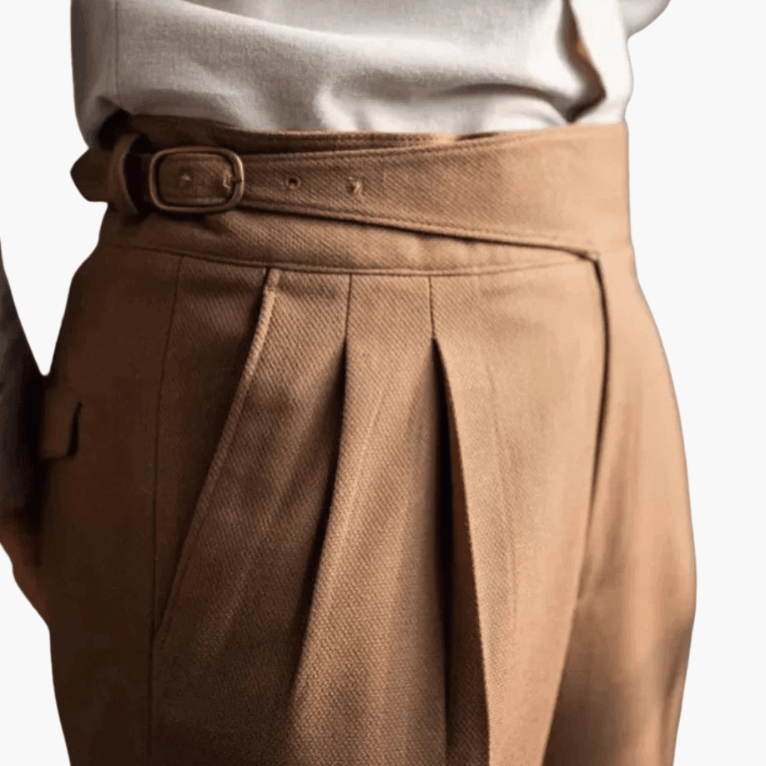 Pantalon habillé raffiné à taille haute pour hommes - ParisienMode