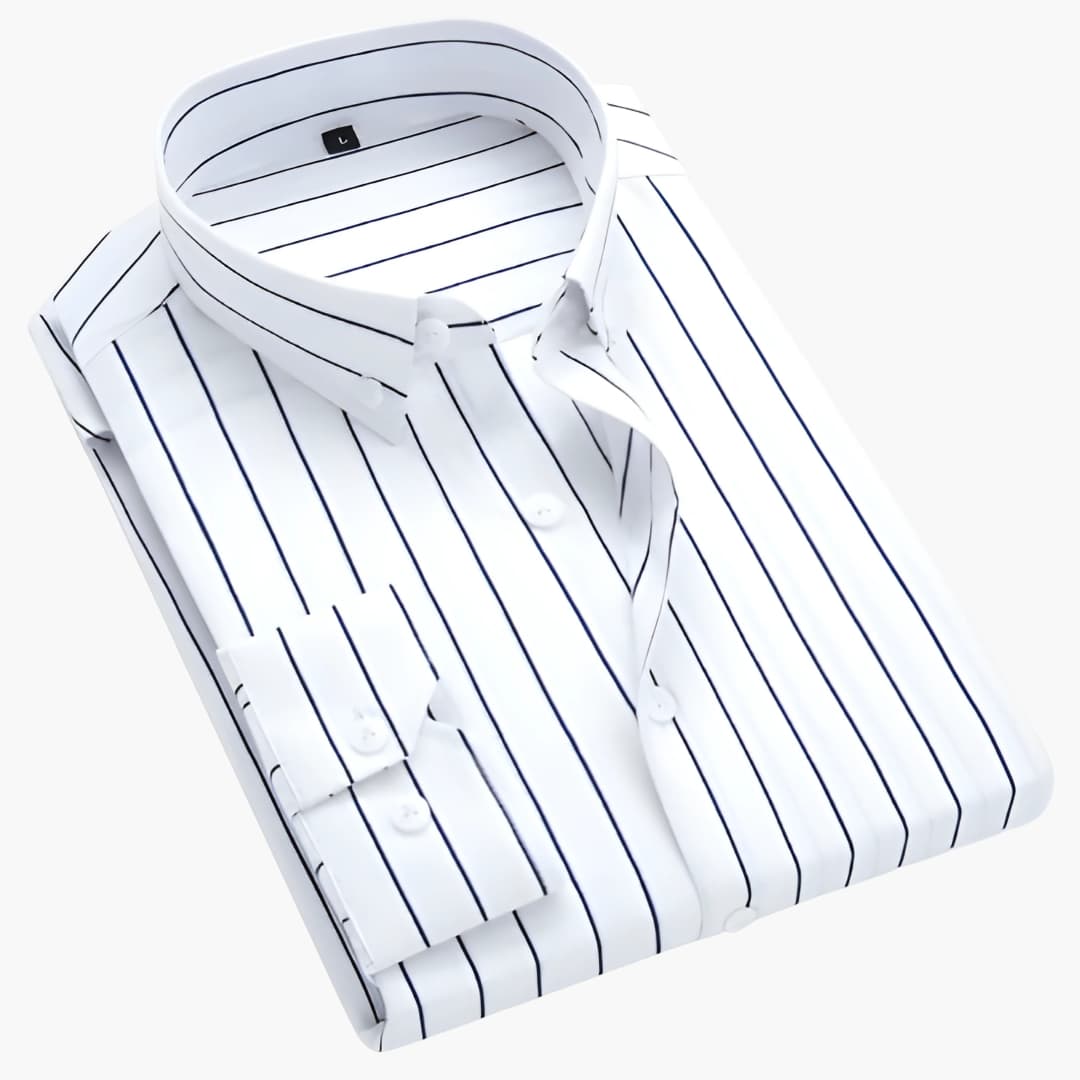 Chemise oxford rayée pour homme - manches longues, col boutonné - ParisienMode