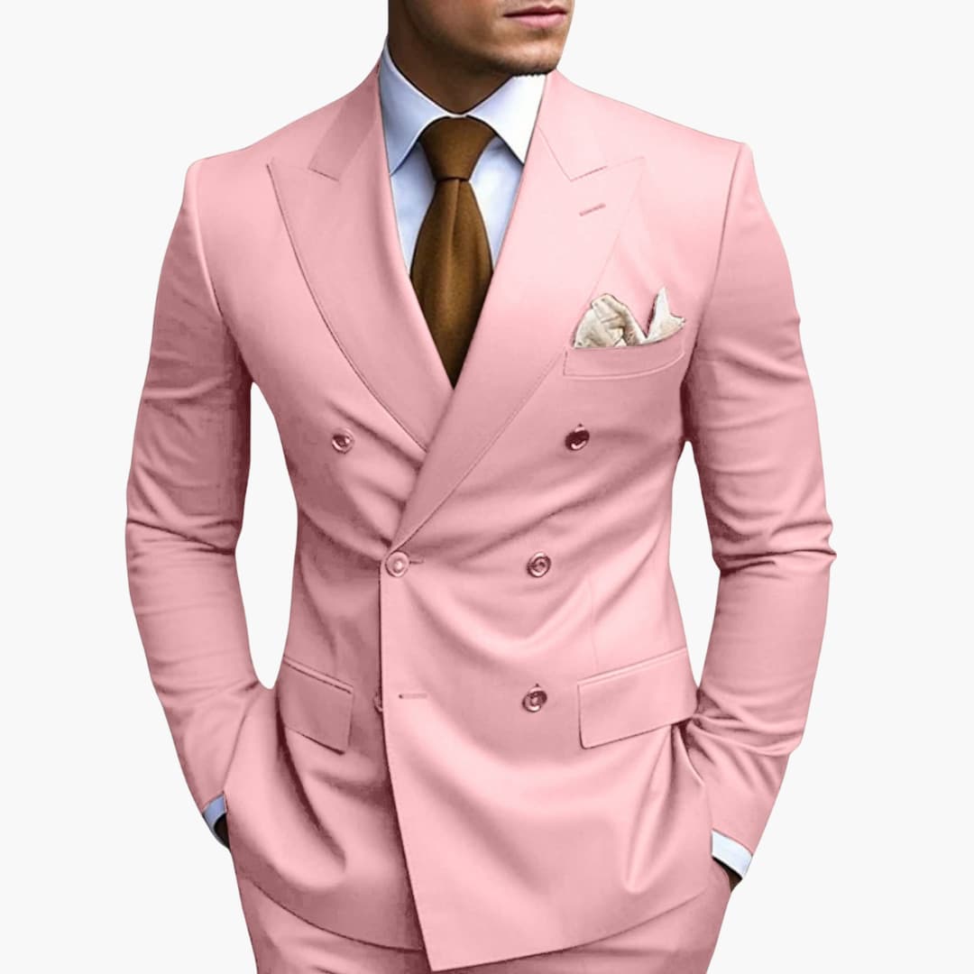 Costume croisé élégant - Tenue formelle de mariage pour homme