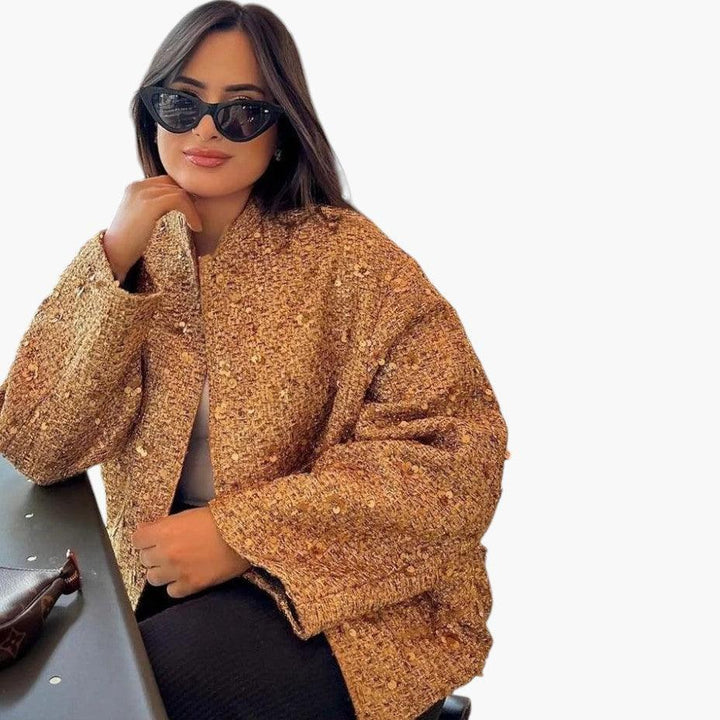 Veste élégante en tweed de laine pour femmes - ParisienMode