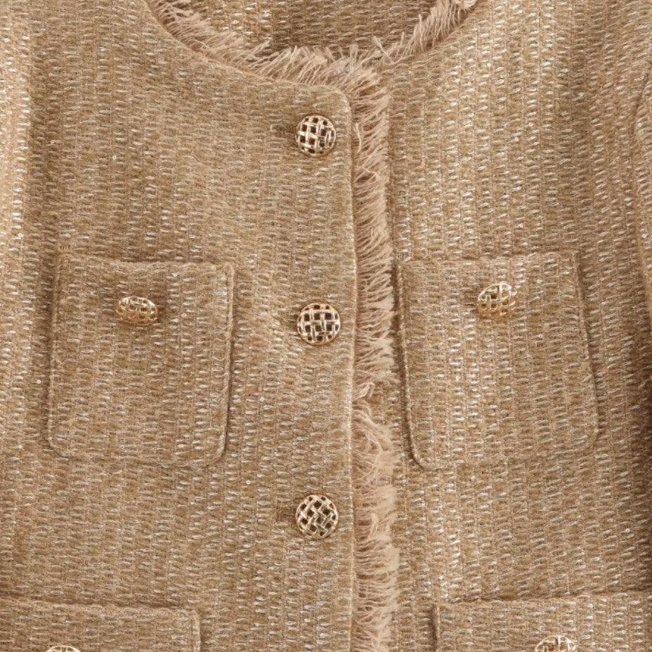 Veste élégante en tweed de laine pour femmes - ParisienMode