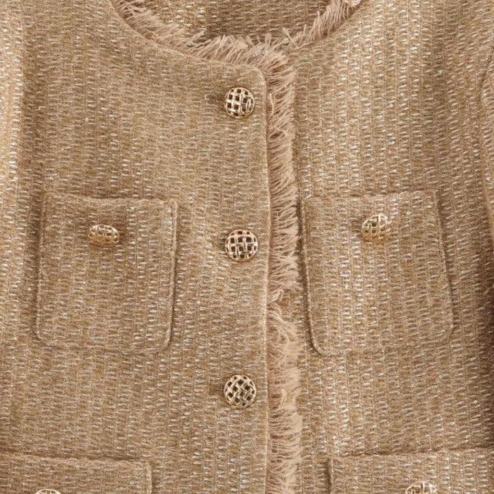 Veste élégante en tweed de laine pour femmes - ParisienMode