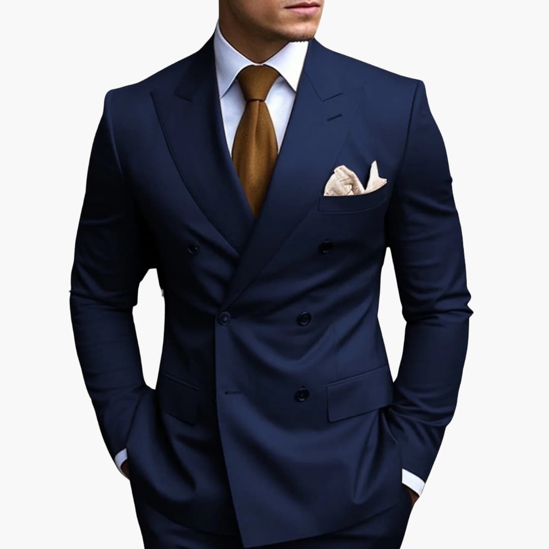 Costume croisé élégant - Tenue formelle de mariage pour homme