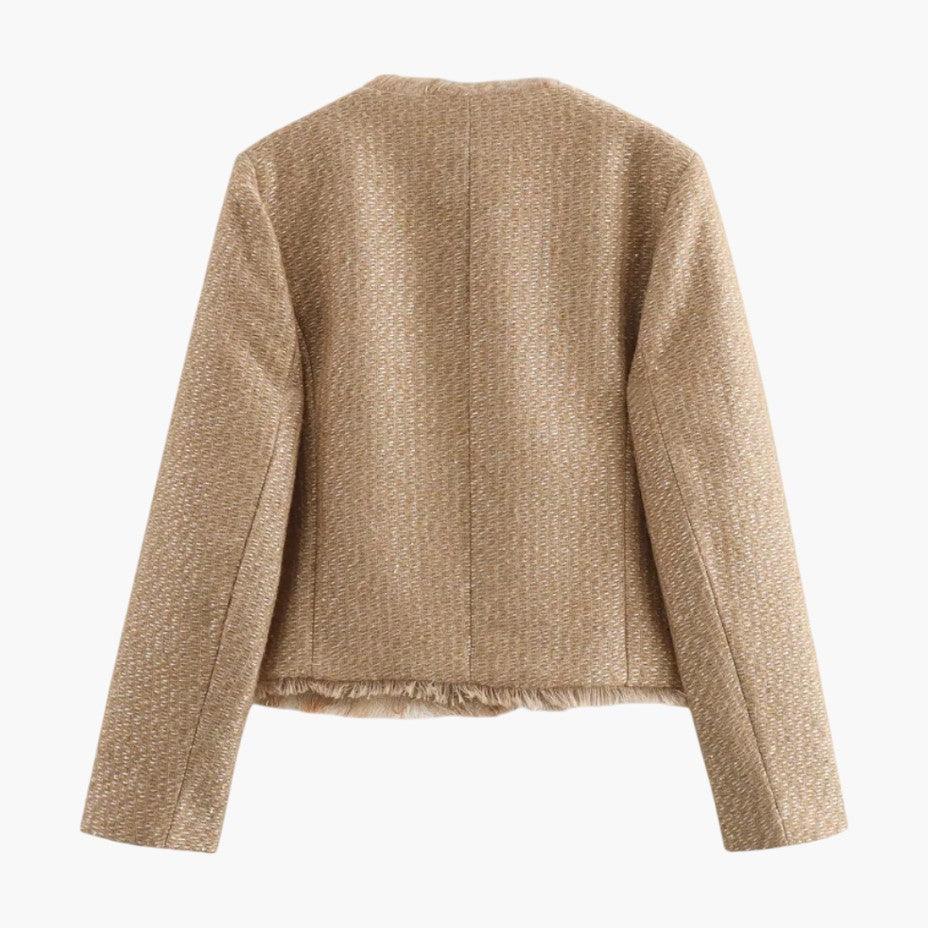 Veste élégante en tweed de laine pour femmes - ParisienMode