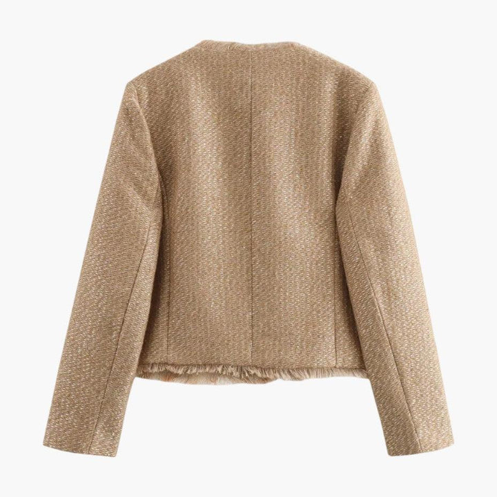 Veste élégante en tweed de laine pour femmes - ParisienMode