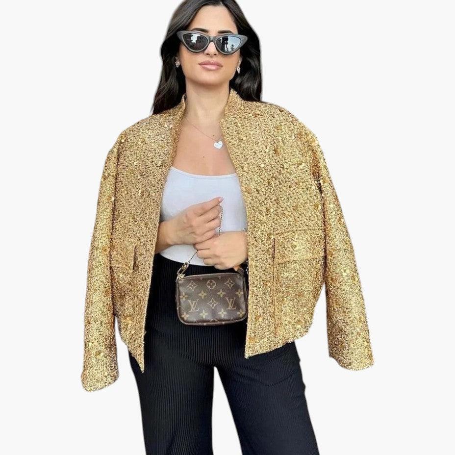 Veste élégante en tweed de laine pour femmes - ParisienMode
