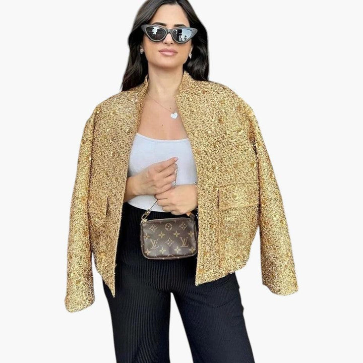Veste élégante en tweed de laine pour femmes - ParisienMode