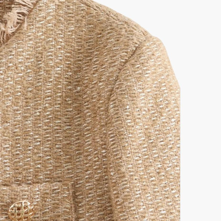 Veste élégante en tweed de laine pour femmes - ParisienMode